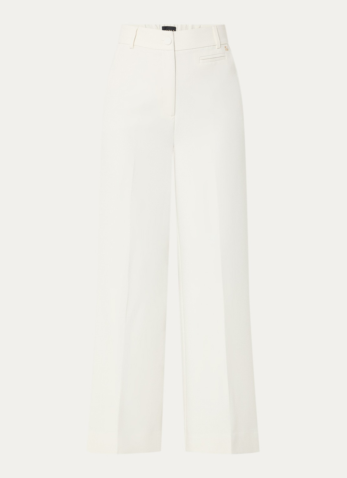 JOSH V Kate high waist wide fit pantalon met steekzakken - voorkant gebroken wit