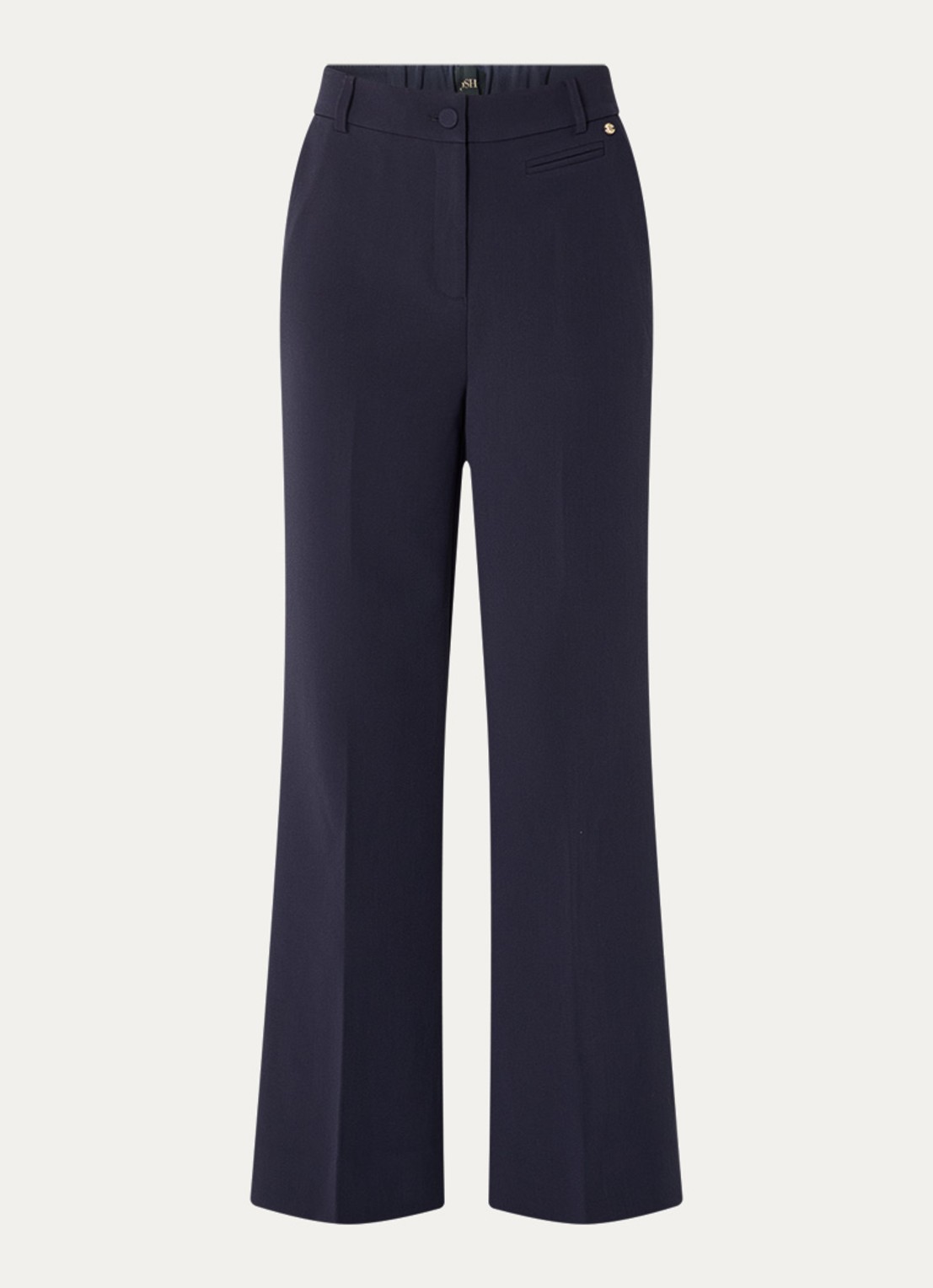 JOSH V Kate high waist wide fit pantalon met steekzakken - voorkant 2 donkerblauw