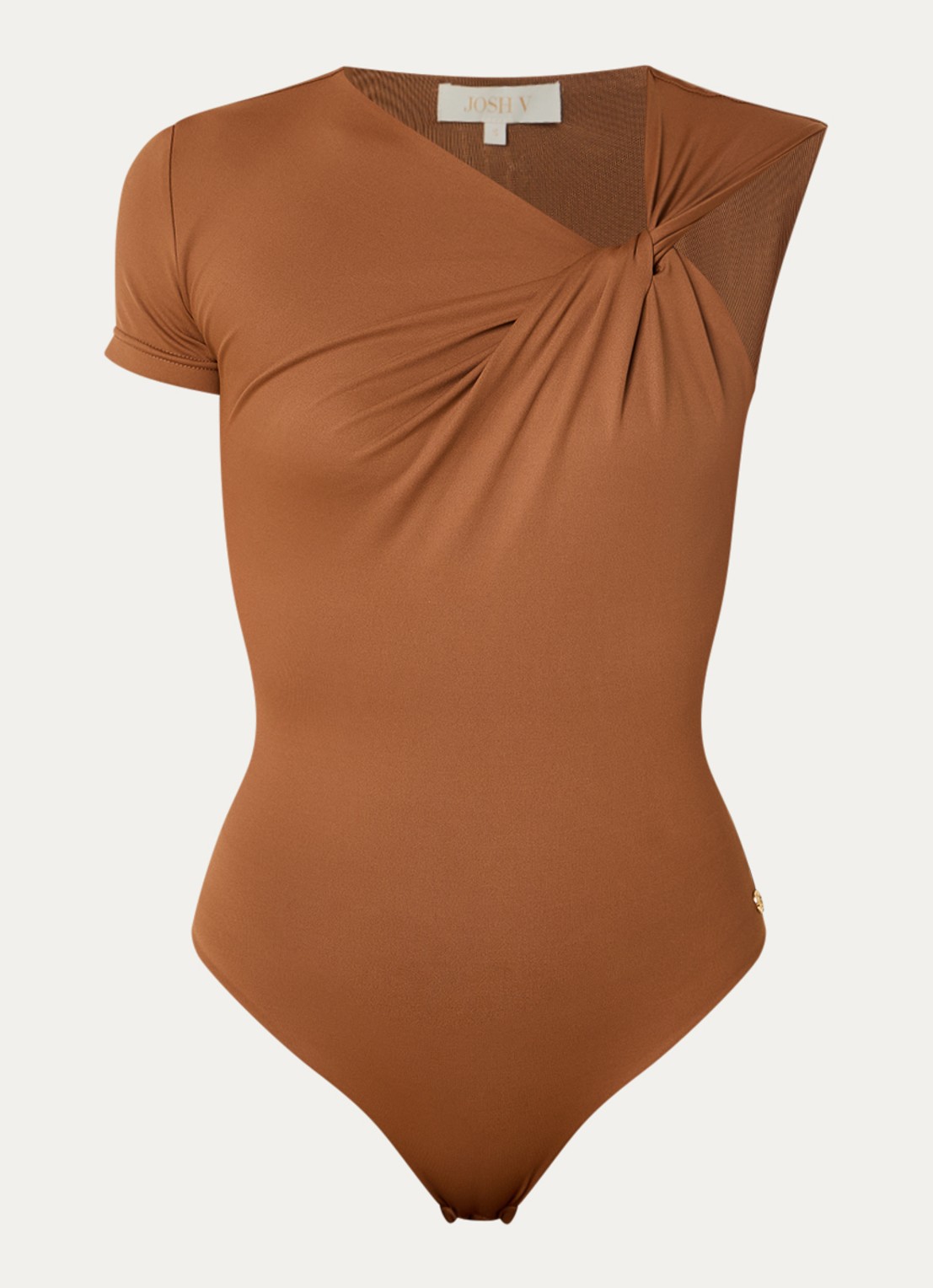 JOSH V Levi body met geknoopt detail - voorkant 2 cognac