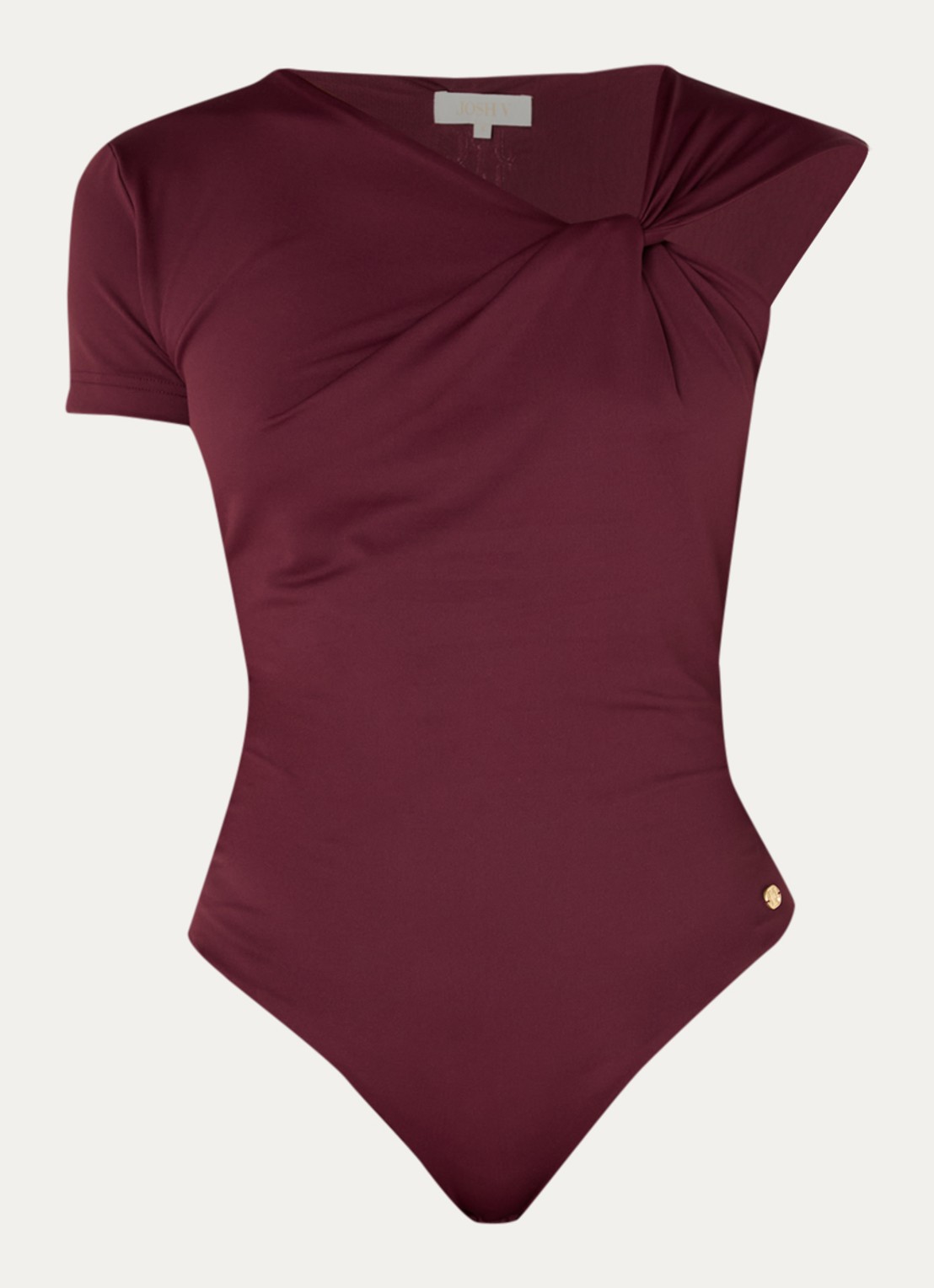 JOSH V Levi body met geknoopt detail - voorkant 3 bordeauxrood