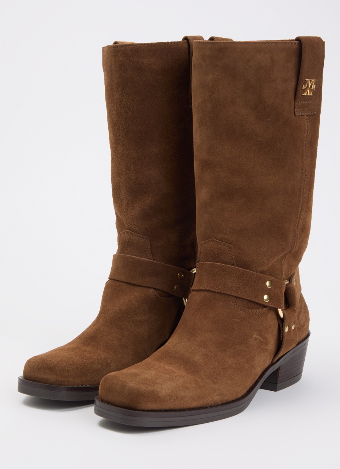 JOSH V Liliane laars met logo - detail cognac