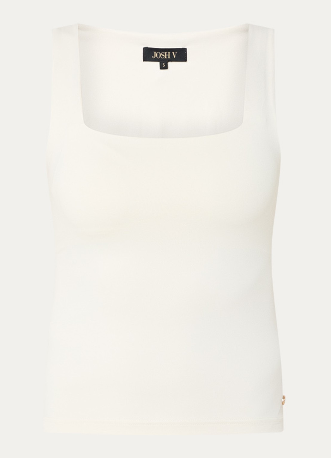 JOSH V Linde tanktop met rechthoekige hals - voorkant creme
