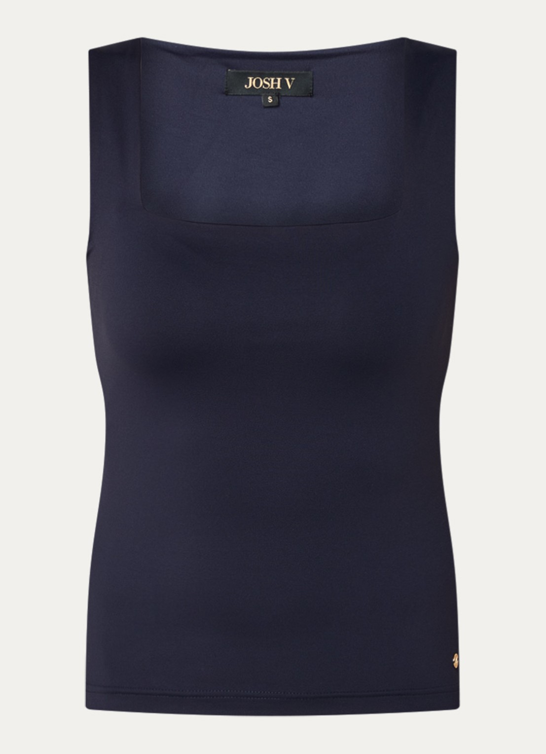 JOSH V Linde tanktop met rechthoekige hals - voorkant 2 donkerblauw