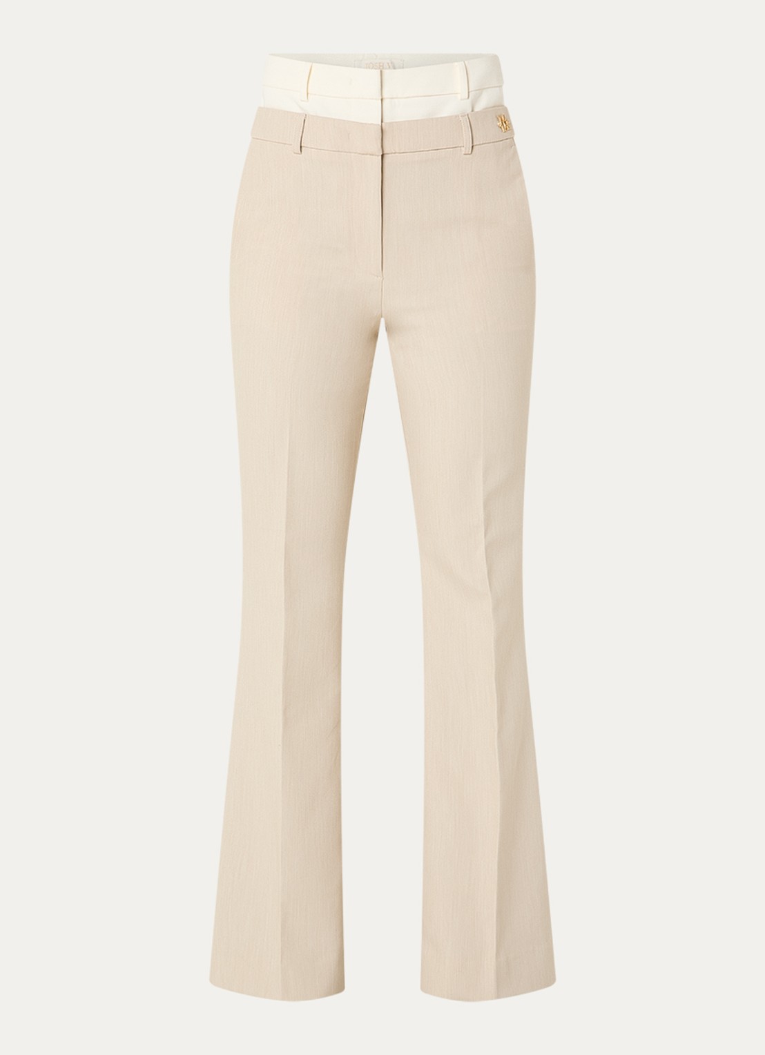 JOSH V Liora high waist flared fit pantalon met steekzakken - voorkant 3 beige