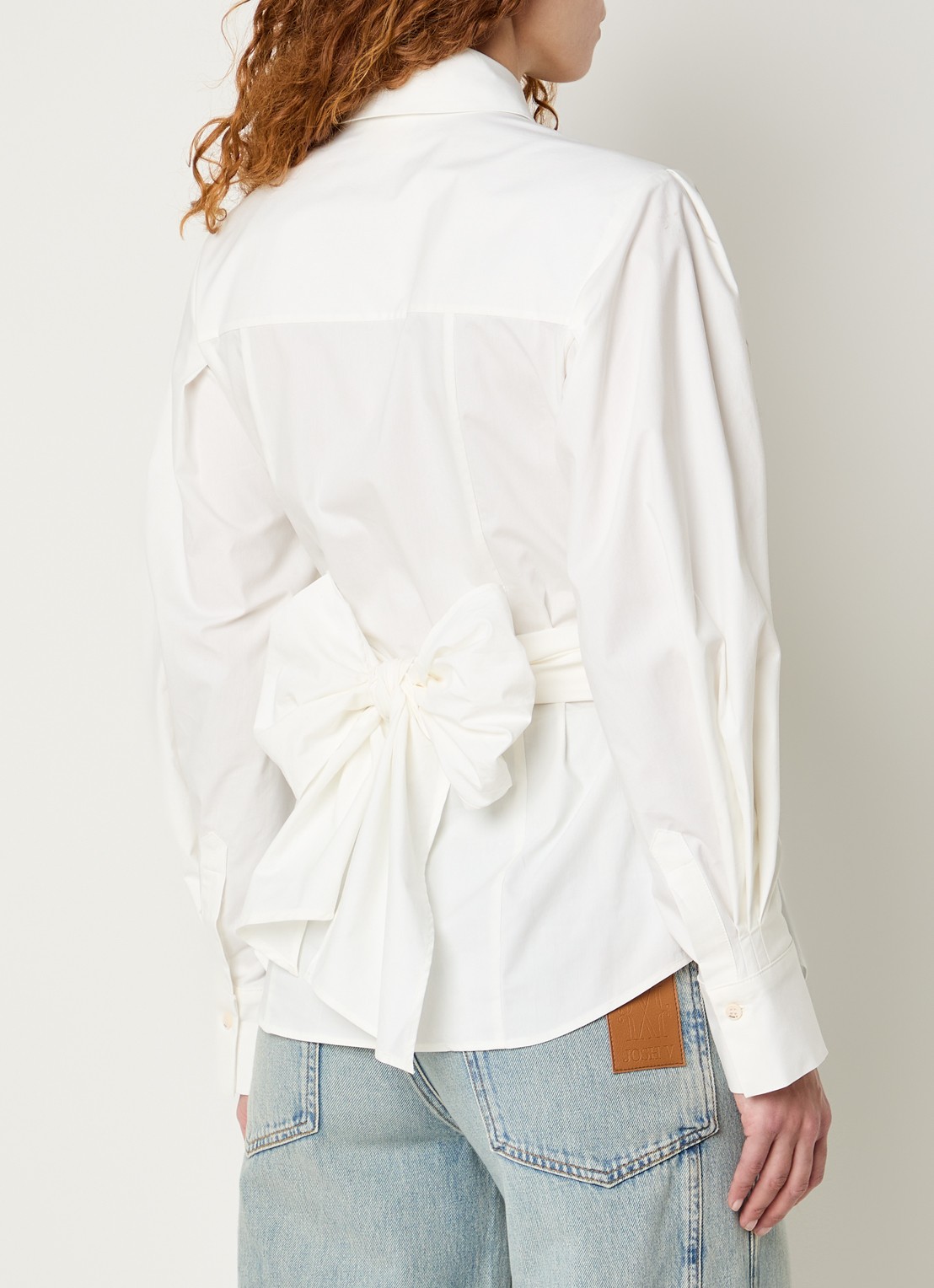 JOSH V Luann blouse met gestrikt detail - achterkant 4 gebroken wit