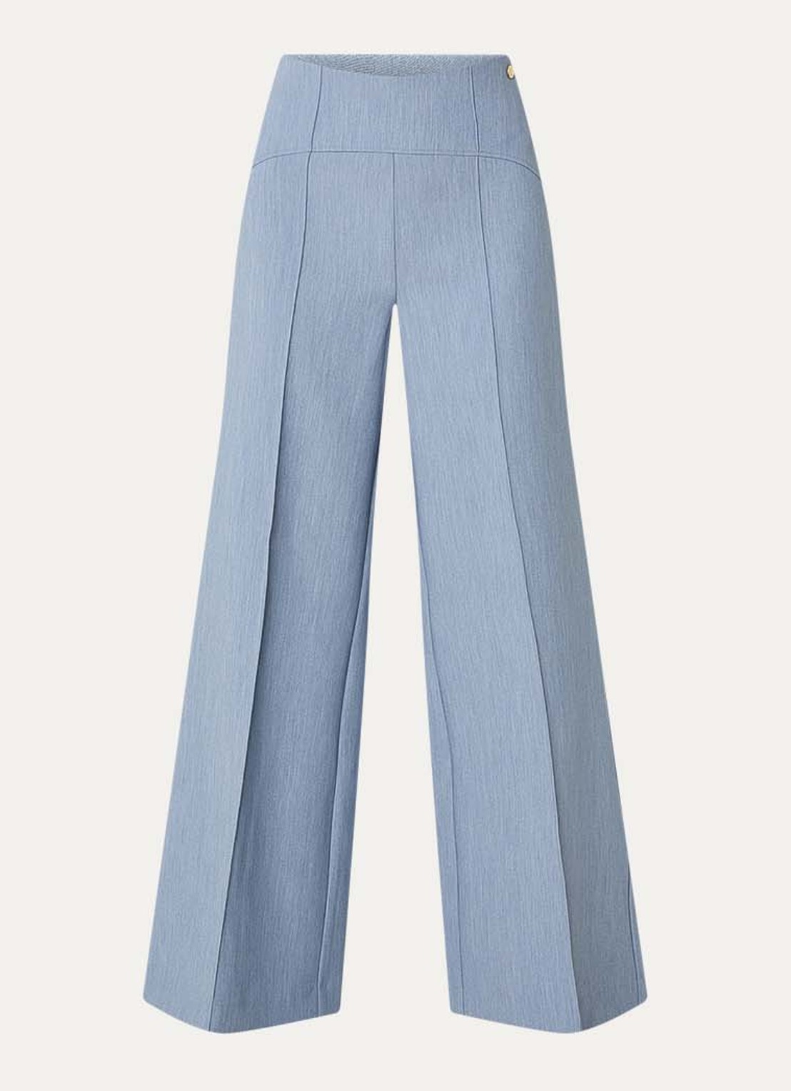 JOSH V Michella high waist wide leg pantalon - voorkant 2 staalblauw