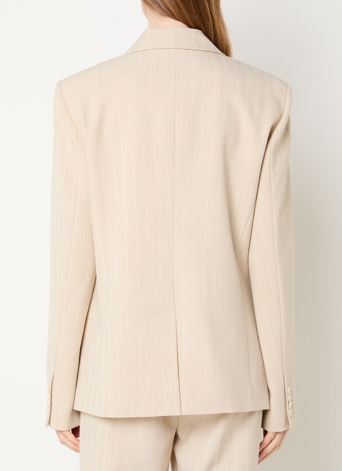 JOSH V Nick blazer met klepzakken en krijtstreep - achterkant 3 beige