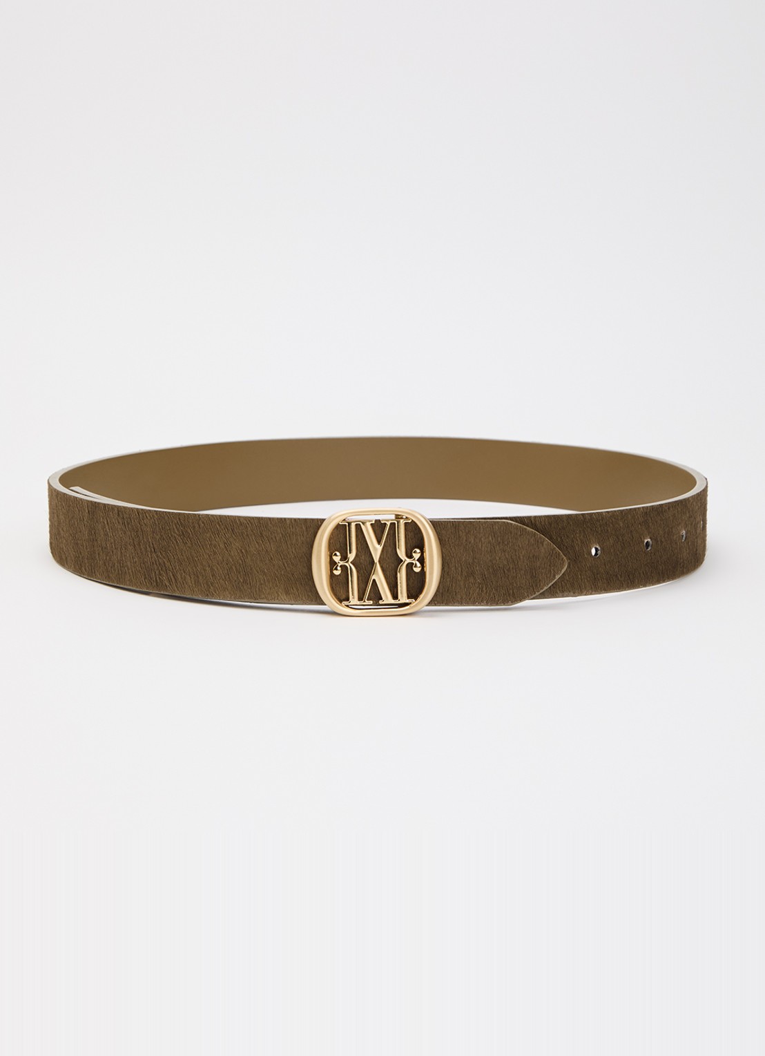 JOSH V Perri riem met logo  - voorkant donkerkhaki