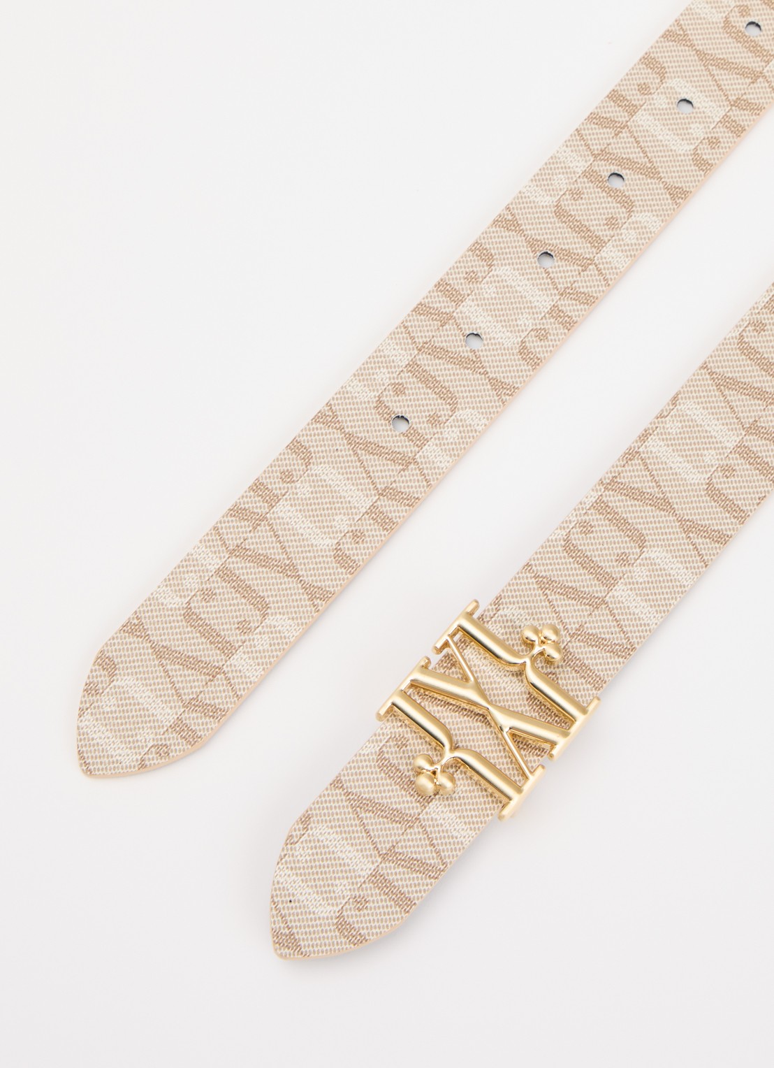 JOSH V Perri riem met logoprint  - detail beige