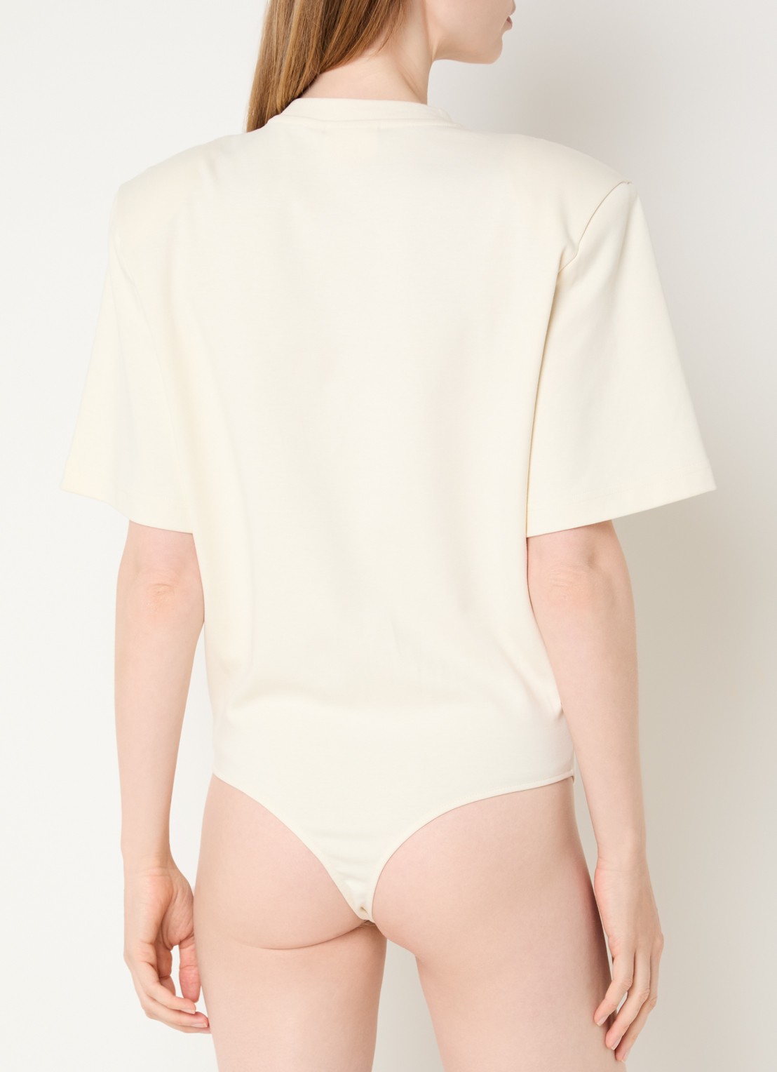 JOSH V Poppy body met schoudervulling en logoborduring - achterkant creme