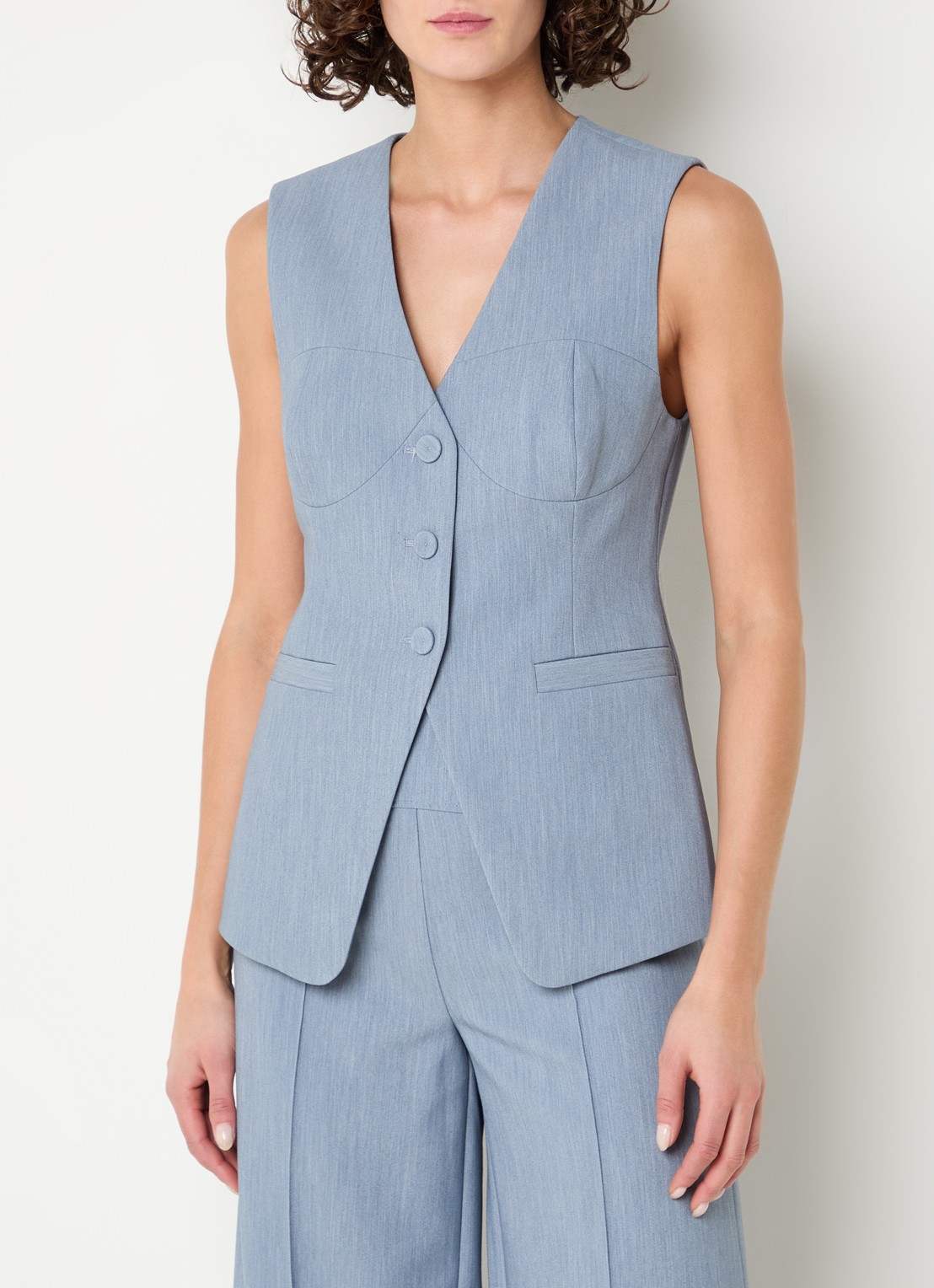 JOSH V Reign gilet met steekzakken - detail 2 staalblauw