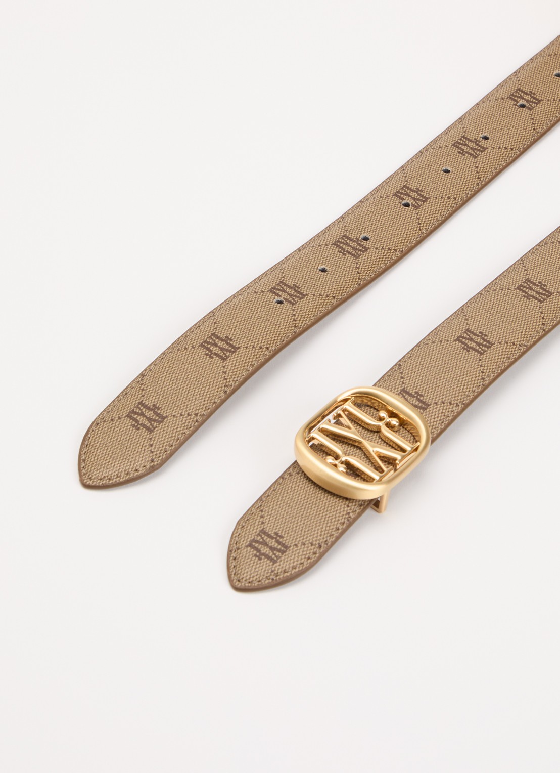 JOSH V Reversible perri riem met logo - detail lichtbruin