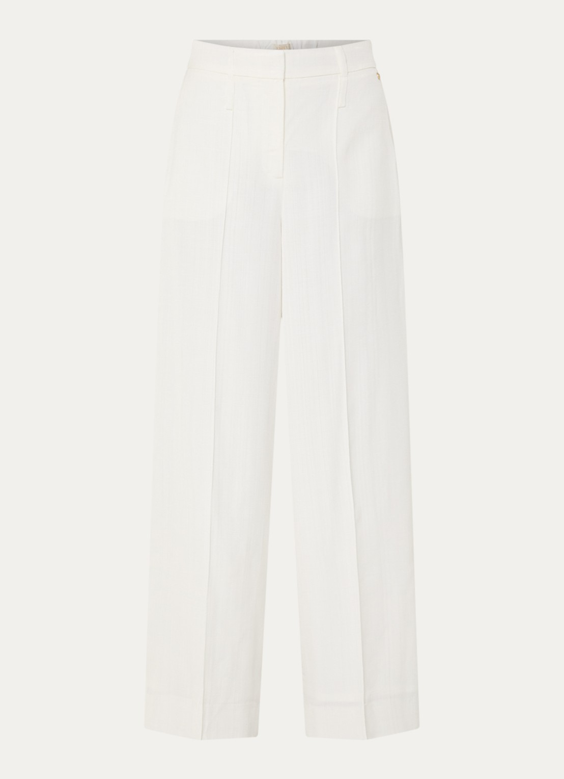 JOSH V Rhys high waist wide fit pantalon met steekzakken - voorkant 2 gebroken wit
