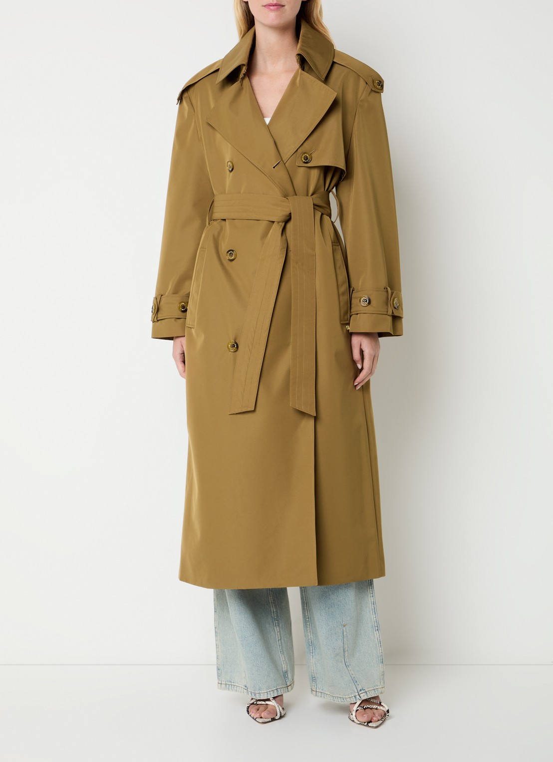 JOSH V Rocco double-breasted trenchcoat met steekzakken - detail 3 camel