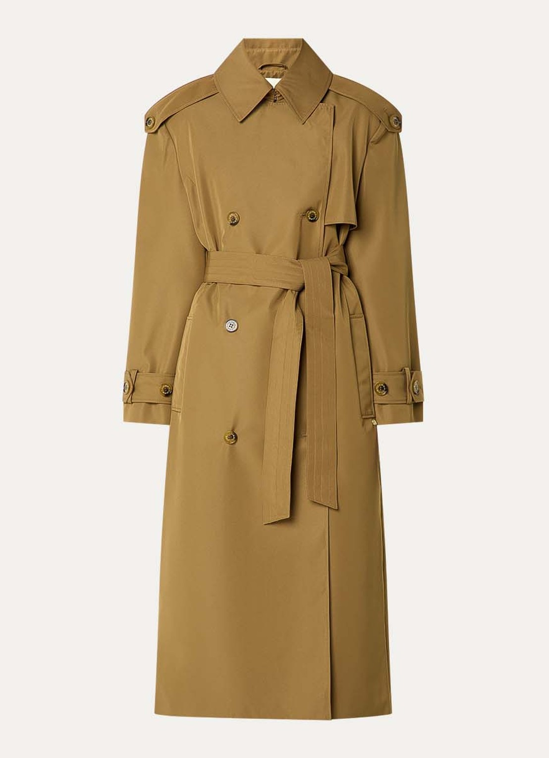 JOSH V Rocco double-breasted trenchcoat met steekzakken - voorkant camel