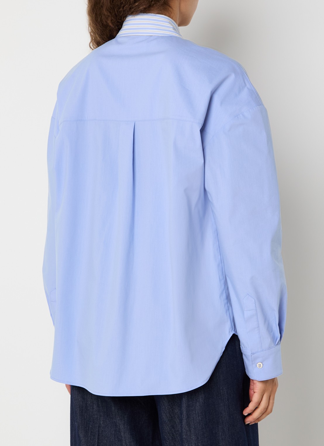 JOSH V Romulo blouse met borstzak - achterkant lichtblauw