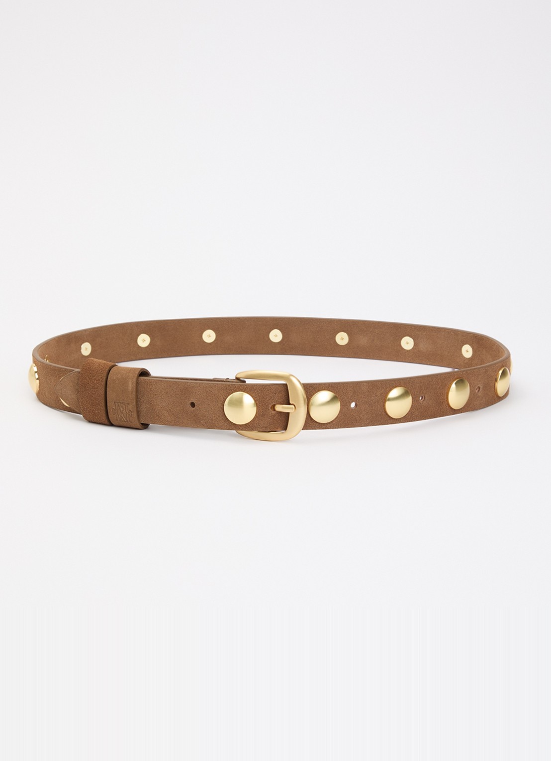 JOSH V Stella riem van suède met studs  - voorkant lichtbruin