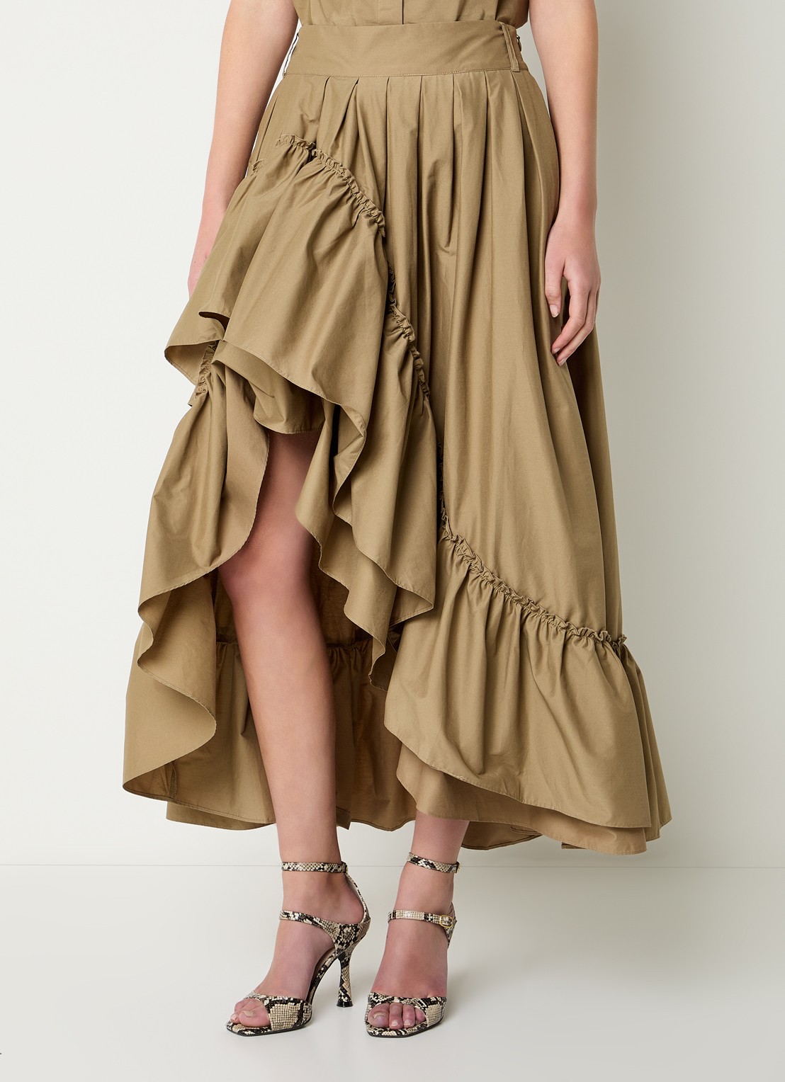 JOSH V Tarrant maxi rok met steekzakken - detail 4 khaki