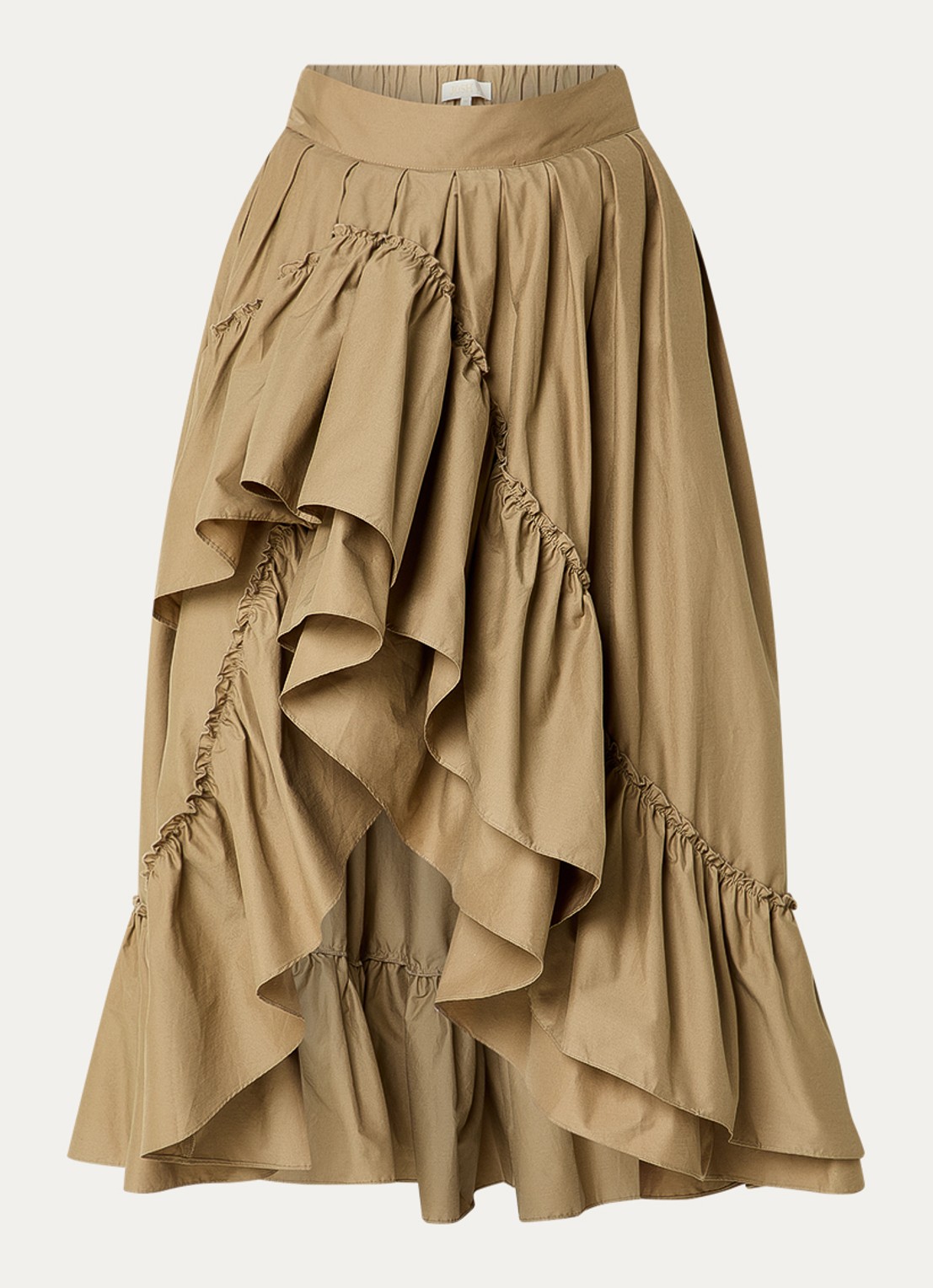 JOSH V Tarrant maxi rok met steekzakken - voorkant khaki