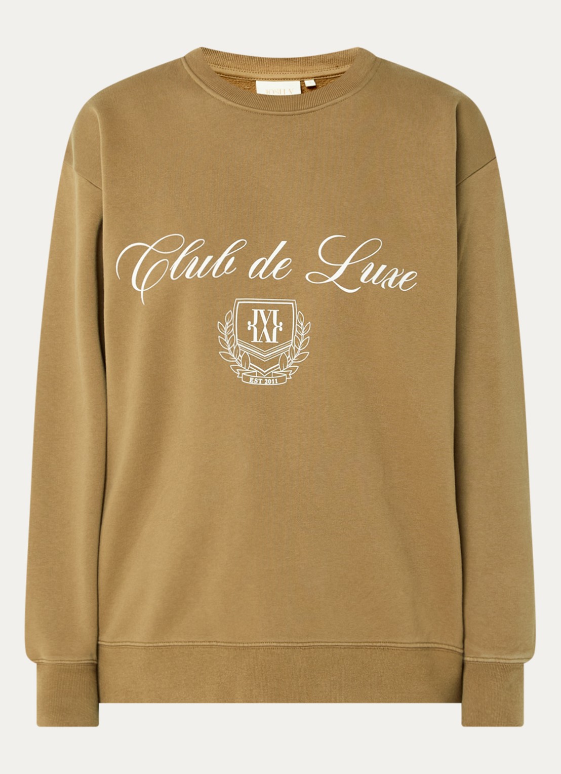 JOSH V Woodson sweater met print - voorkant 3 zand