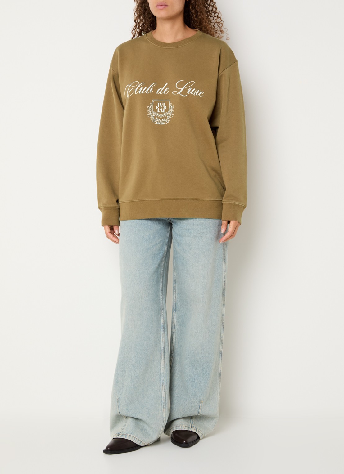 JOSH V Woodson sweater met print - voorkant 4 zand
