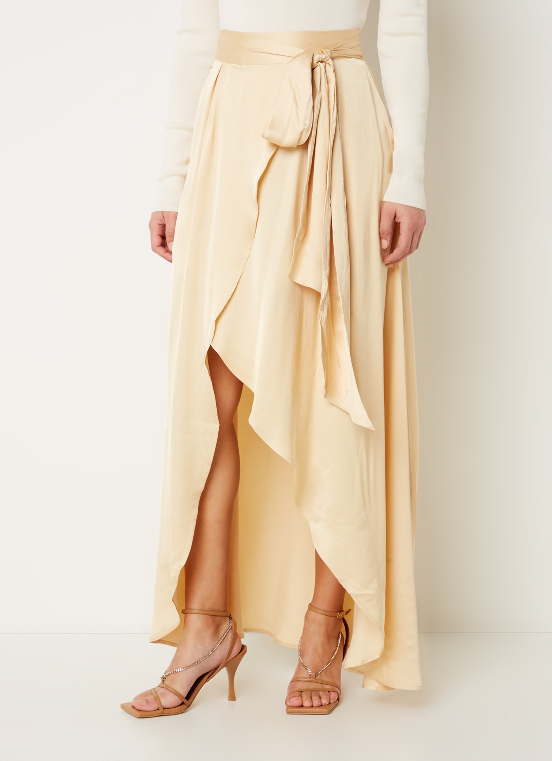 JOSH V Yamicia maxi wikkelrok  - detail 4 lichtgeel