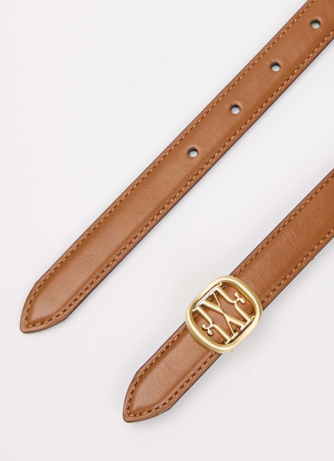 JOSH V Yzella riem met logo  - detail cognac