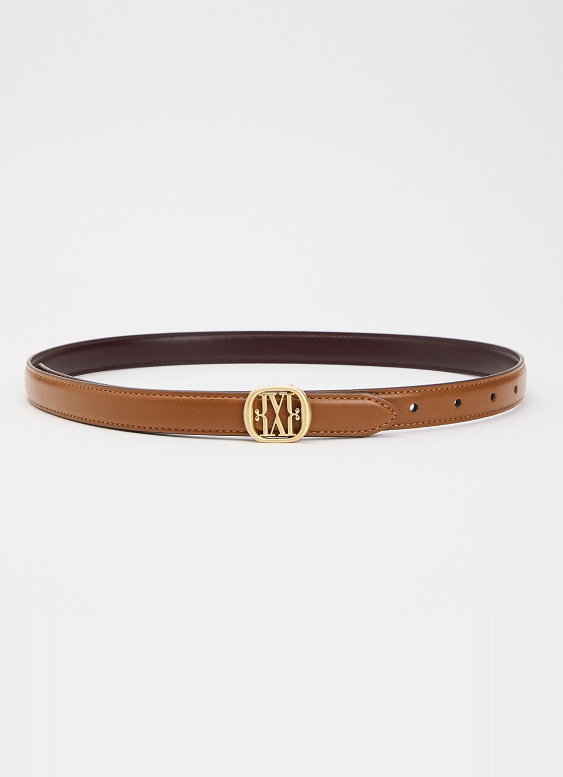JOSH V Yzella riem met logo  - voorkant 2 cognac