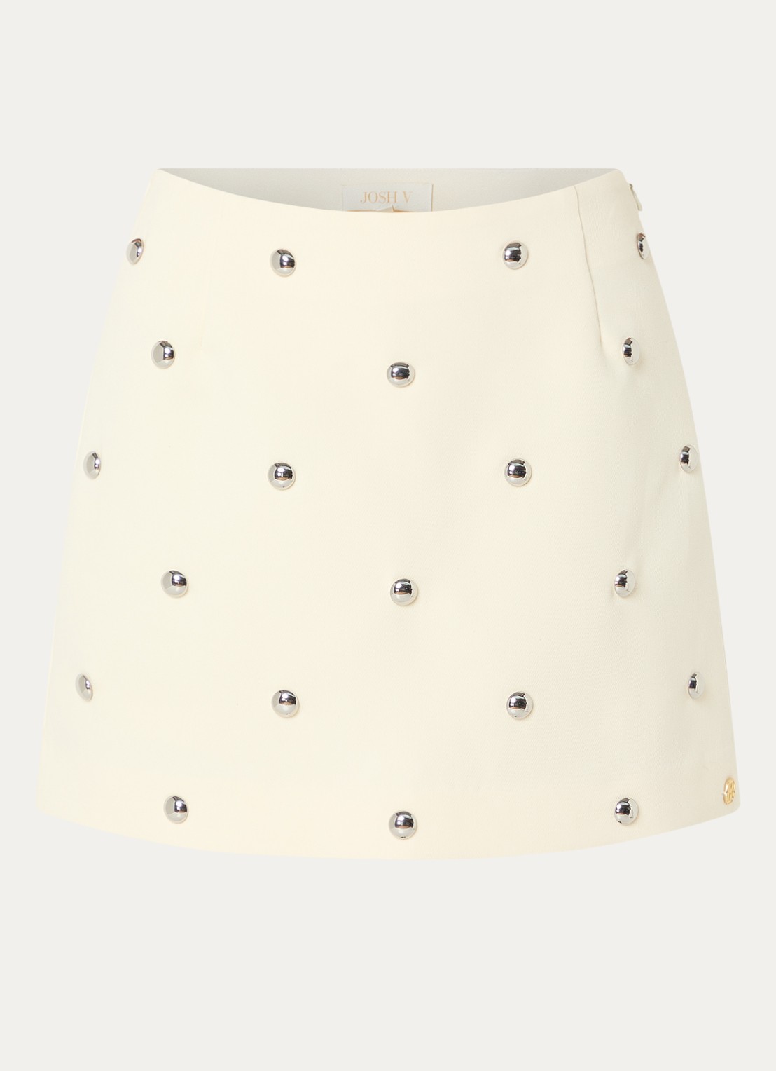 JOSH V Zeno mini rok met studs - voorkant 3 lichtgeel