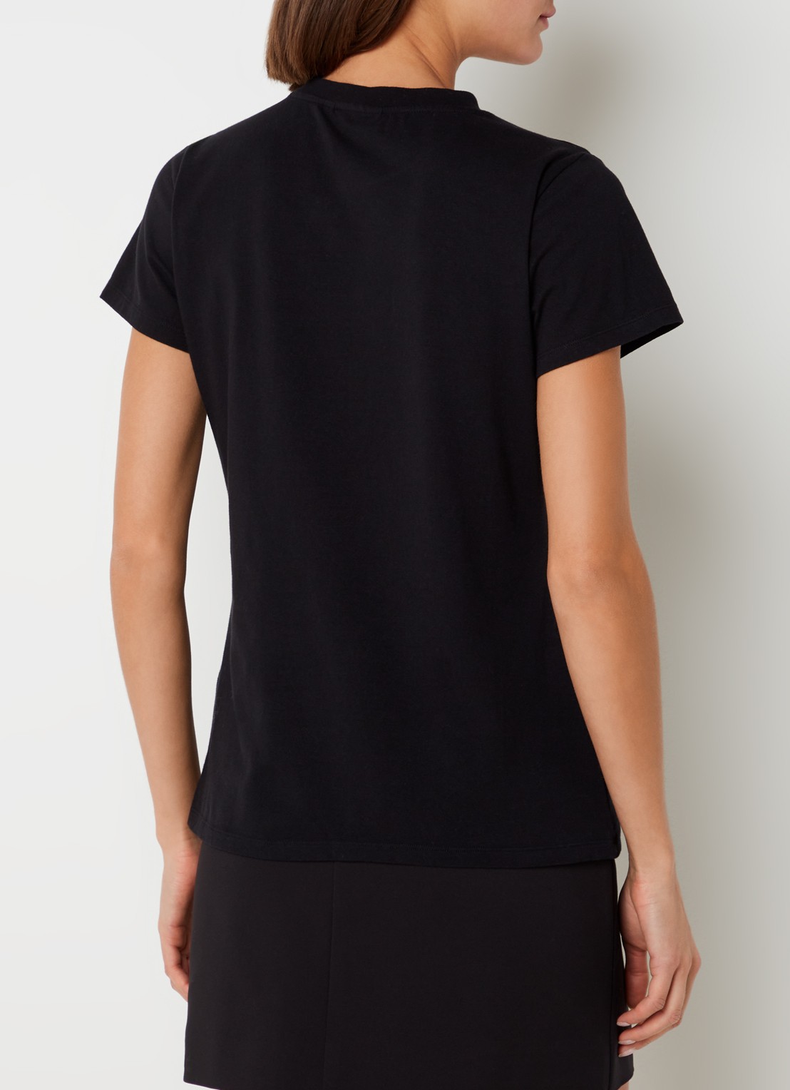 JOSH V Zoe T-shirt met logoborduring - achterkant 2 zwart