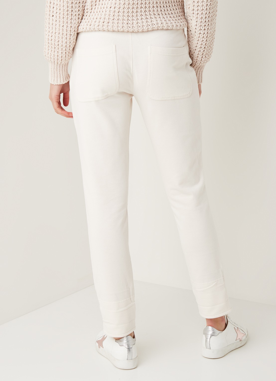 JUVIA Joggingbroek van fleece - achterkant 3 creme