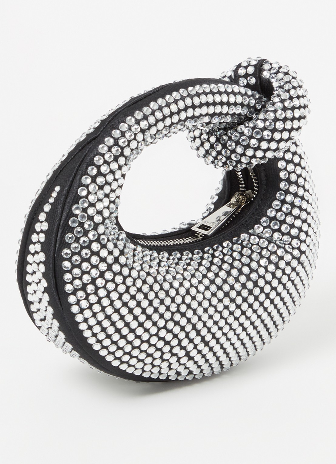 JW PEI Abacus Crystal handtas met strass - achterkant 2 zwart