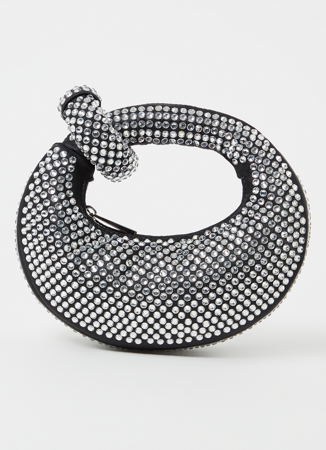 JW PEI Abacus Crystal handtas met strass - voorkant zwart