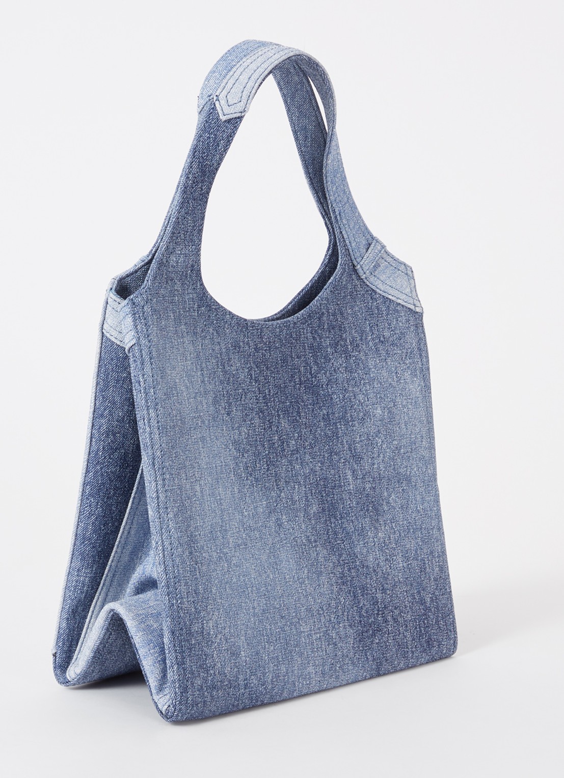 JW PEI Alaia schoudertas  met denim dessin - achterkant indigo