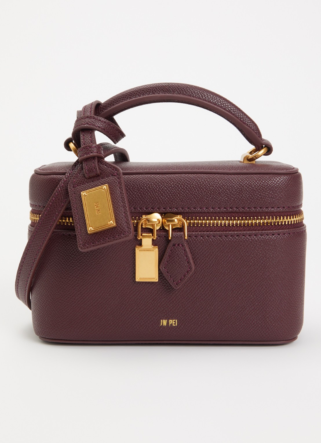 JW PEI Cleo Box handtas met afneembare schouderriem - voorkant 5 bordeauxrood