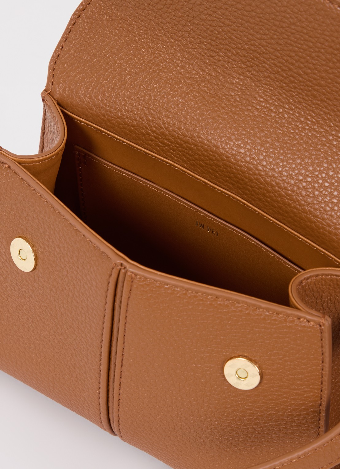 JW PEI Elise handtas met afneembare schouderriem - detail 2 roestbruin