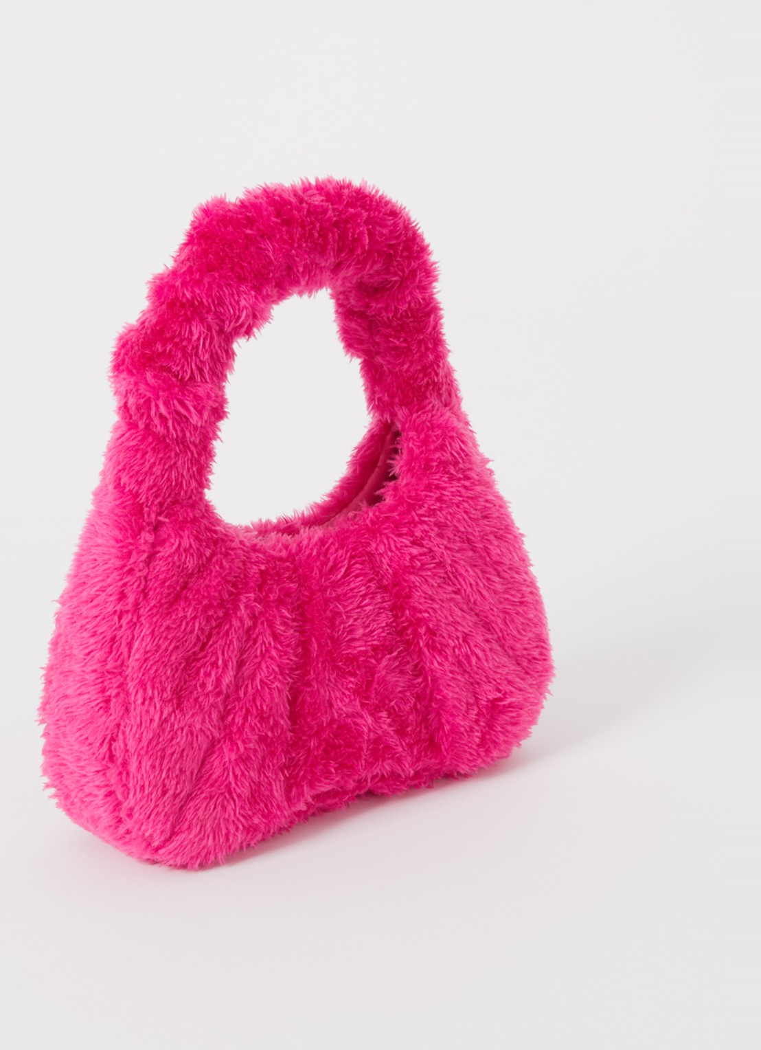 JW PEI Gabbi handtas van imitatiebont - achterkant 2 fuchsia