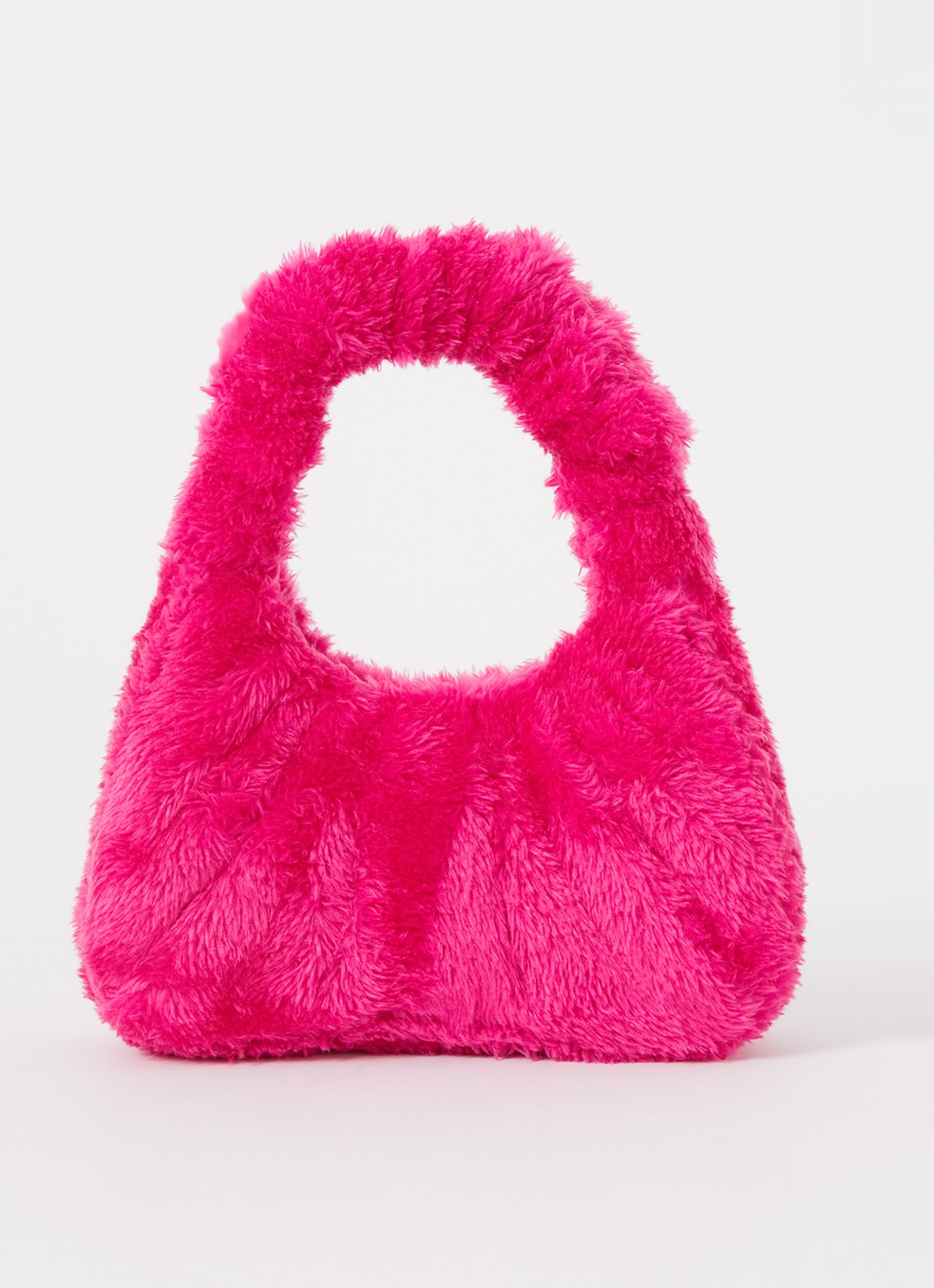 JW PEI Gabbi handtas van imitatiebont - voorkant fuchsia
