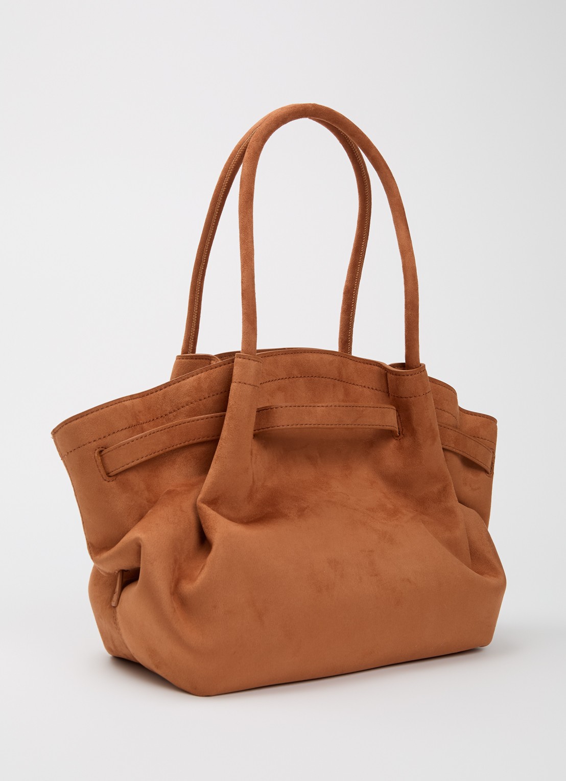JW PEI Hana medium schoudertas met logo - achterkant bruin