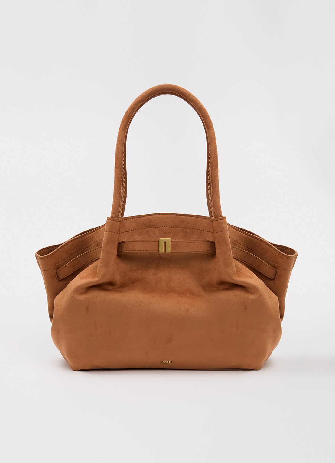 JW PEI Hana medium schoudertas met logo - voorkant 5 bruin
