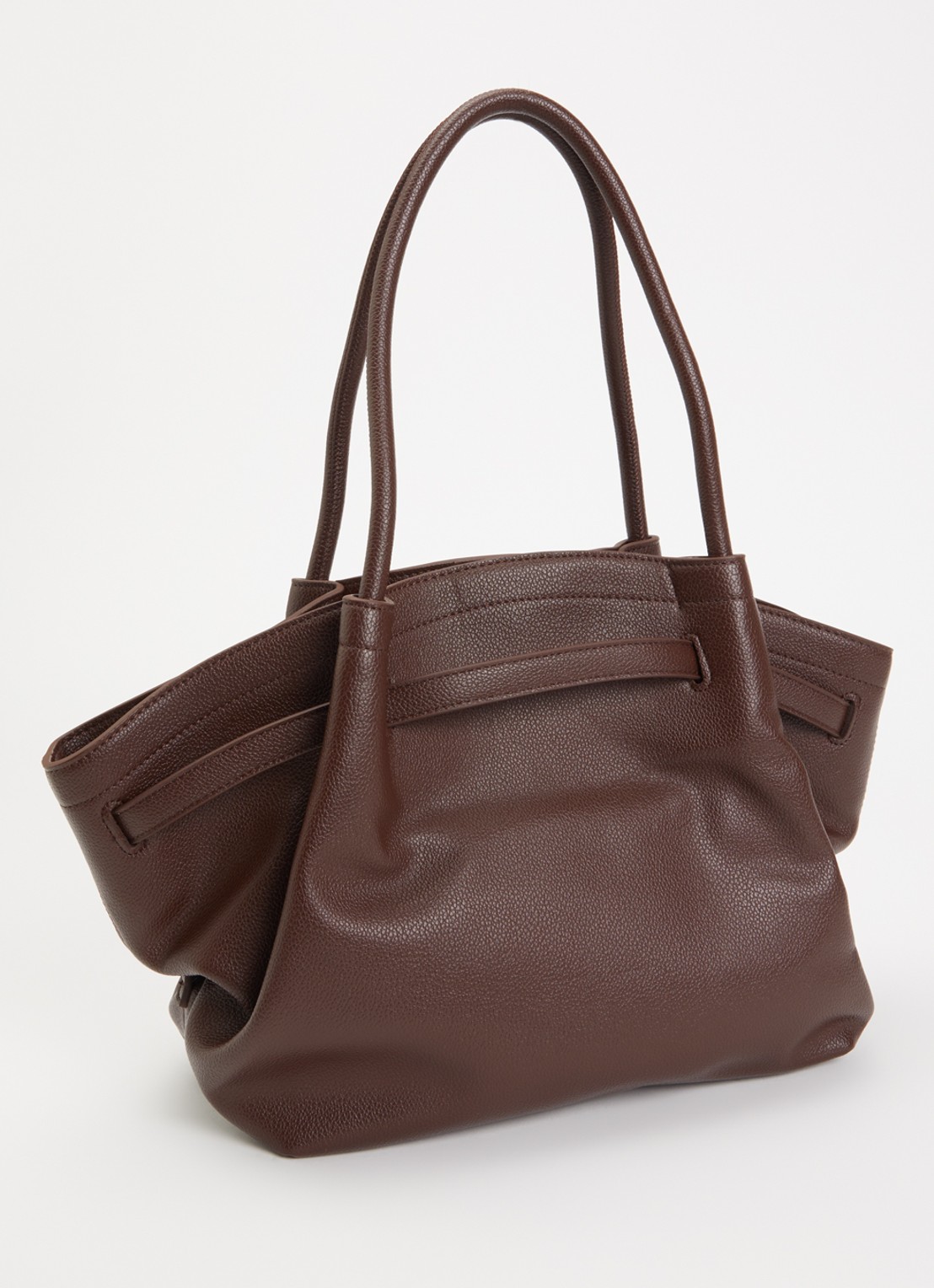 JW PEI Hana Medium schoudertas met logo - achterkant donkerbruin