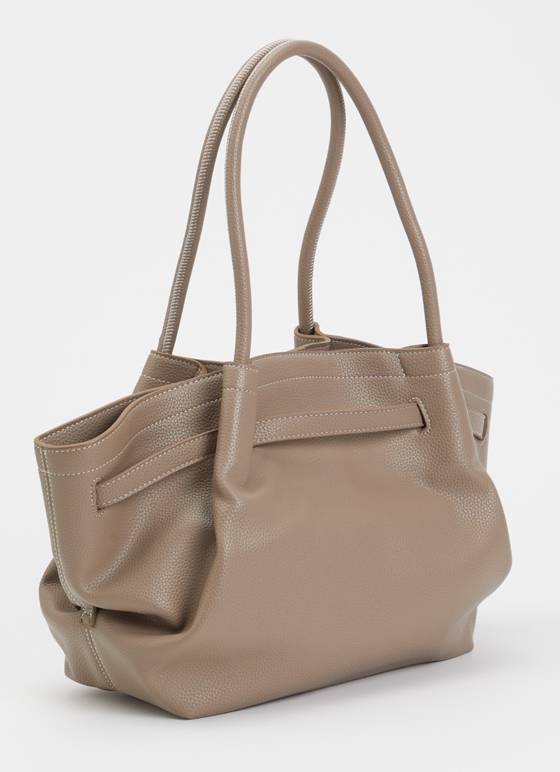 JW PEI Hana Medium schoudertas met logo - achterkant 5 taupe