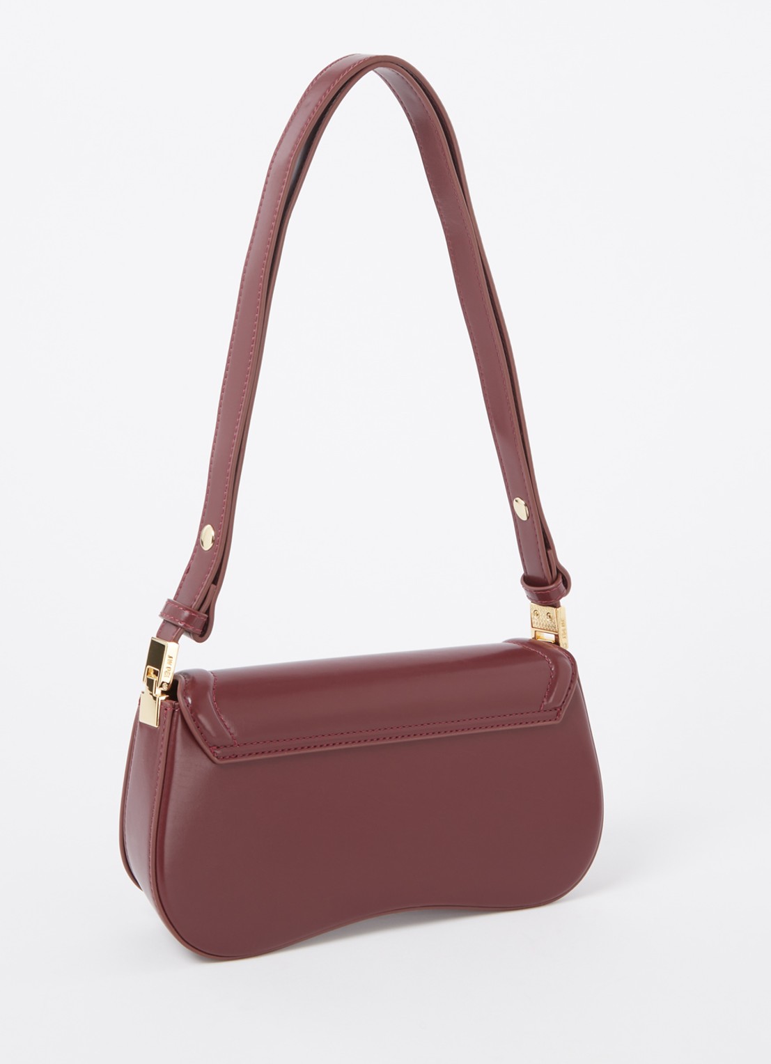 JW PEI Joy schoudertas met logo - achterkant bordeauxrood