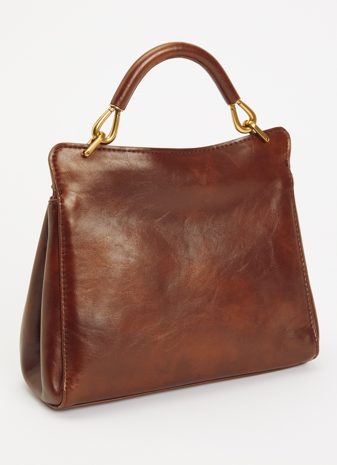 JW PEI Lucia Classic handtas met afneembare schouderriem - achterkant 5 cognac