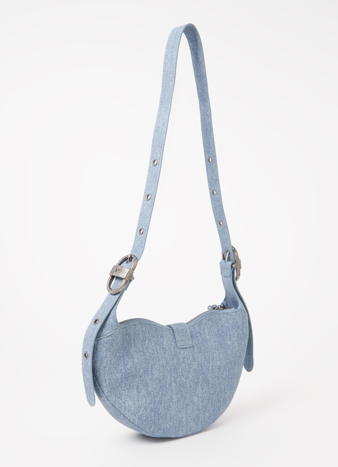 JW PEI Tessa schoudertas met studs - achterkant 4 denim