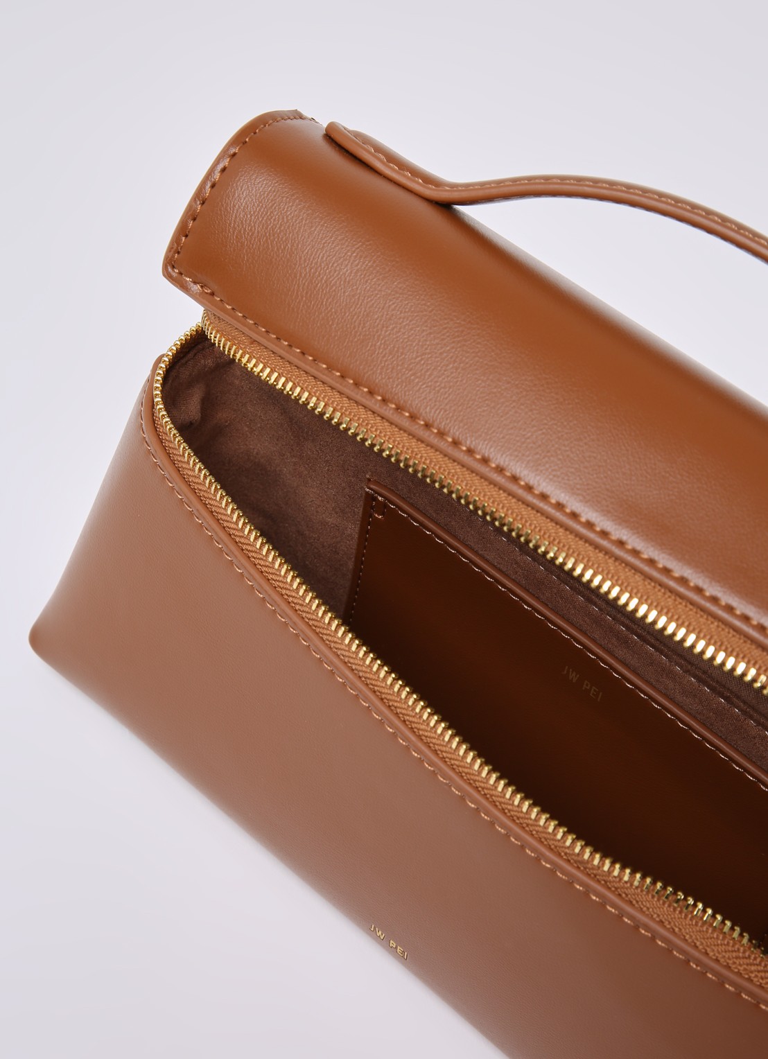 JW PEI Thea handtas met afneembare schouderriem - detail cognac