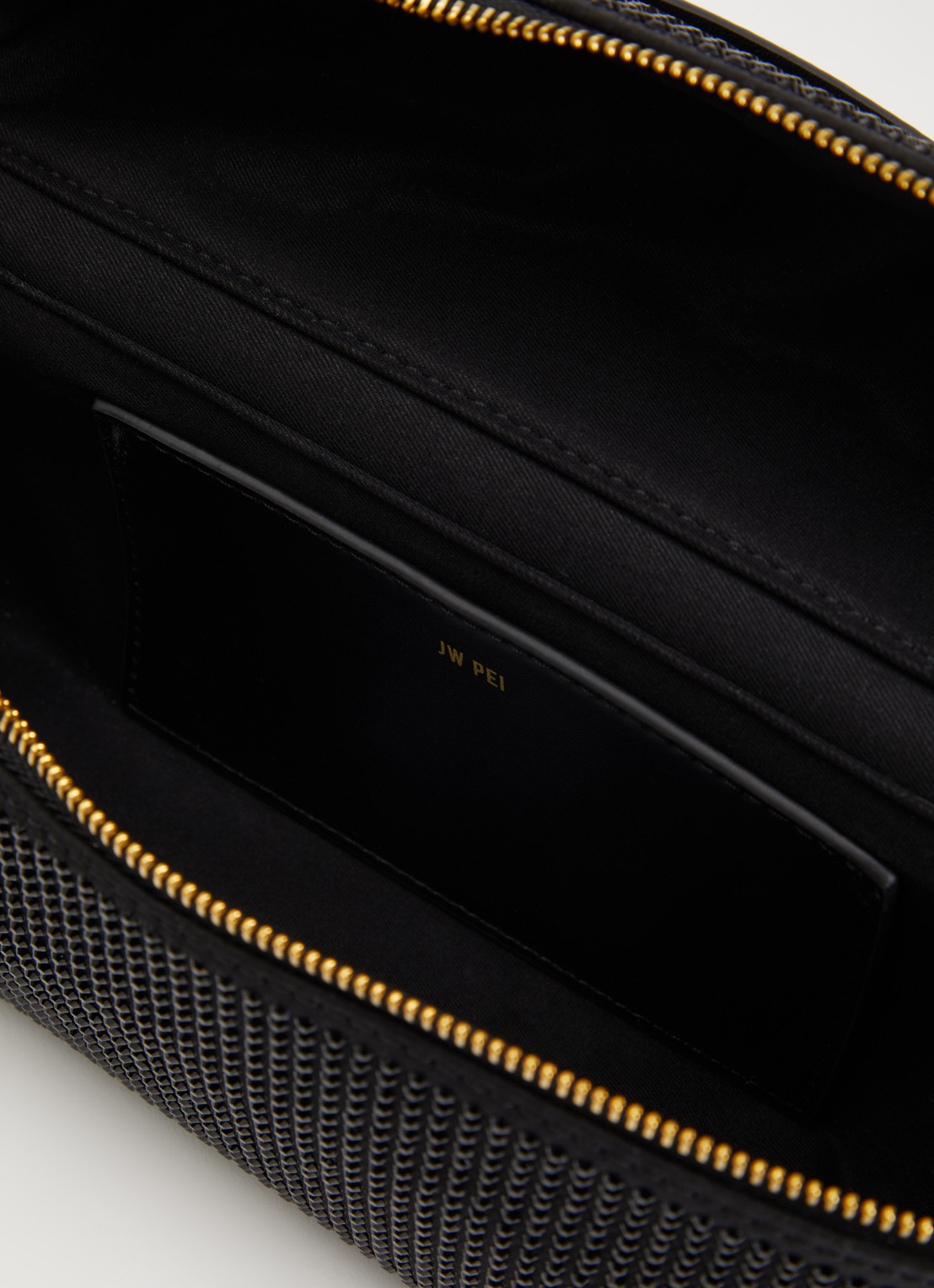 JW PEI Thea handtas met strass en afneembare schouderriem - detail 2 zwart