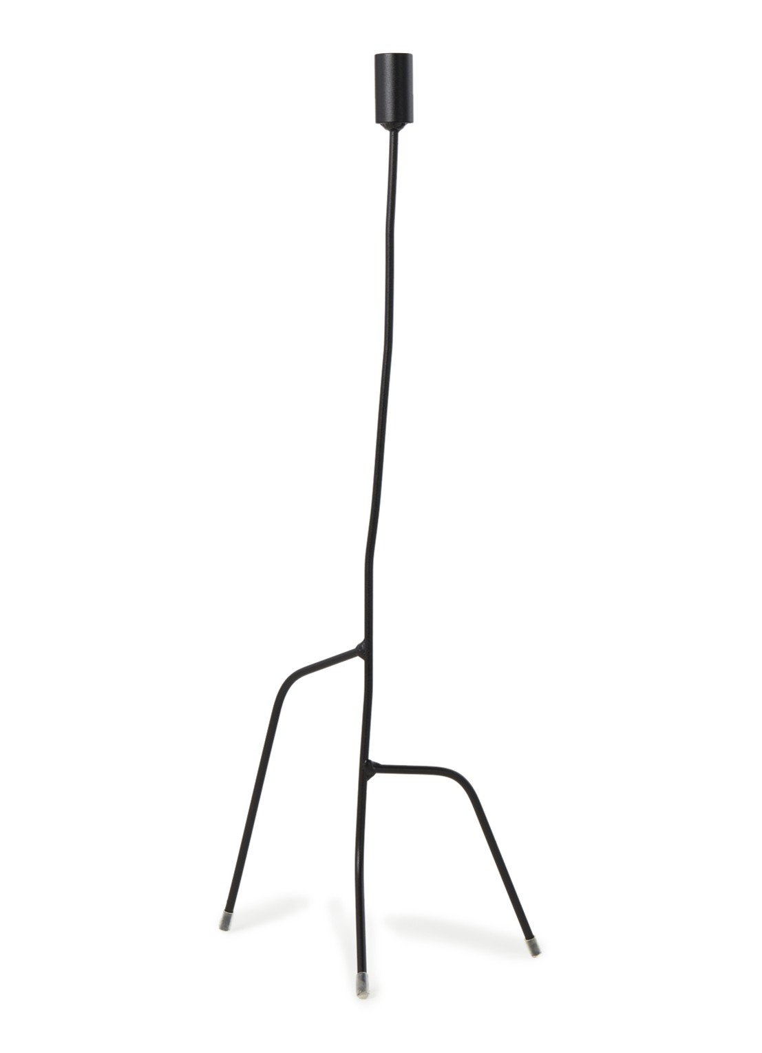 K'willeminhuis De Dunne Kandelaar L 65 cm - voorkant zwart