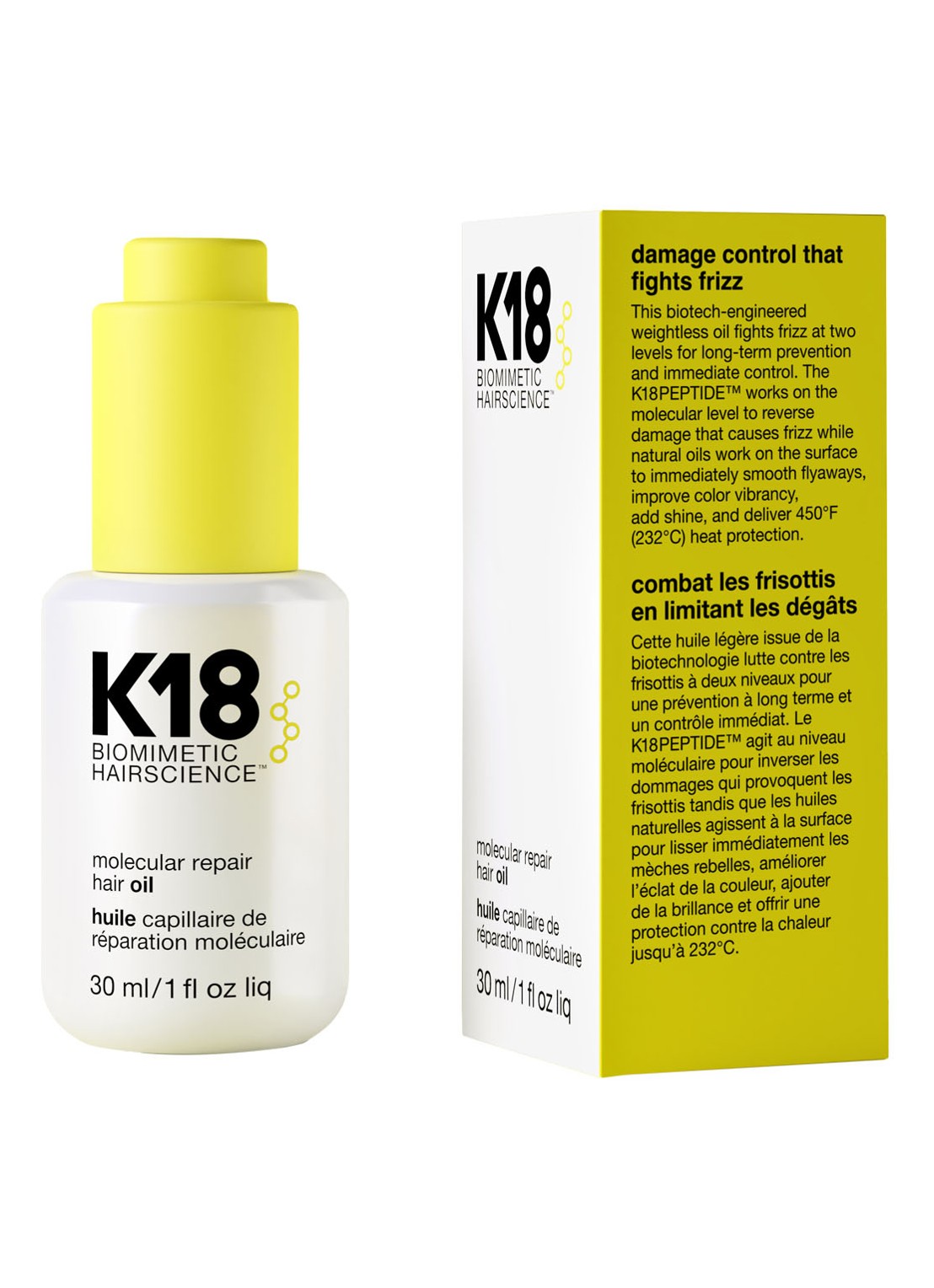 K18 Hair Repair Oil - herstellende haarolie - voorkant 2 undefined