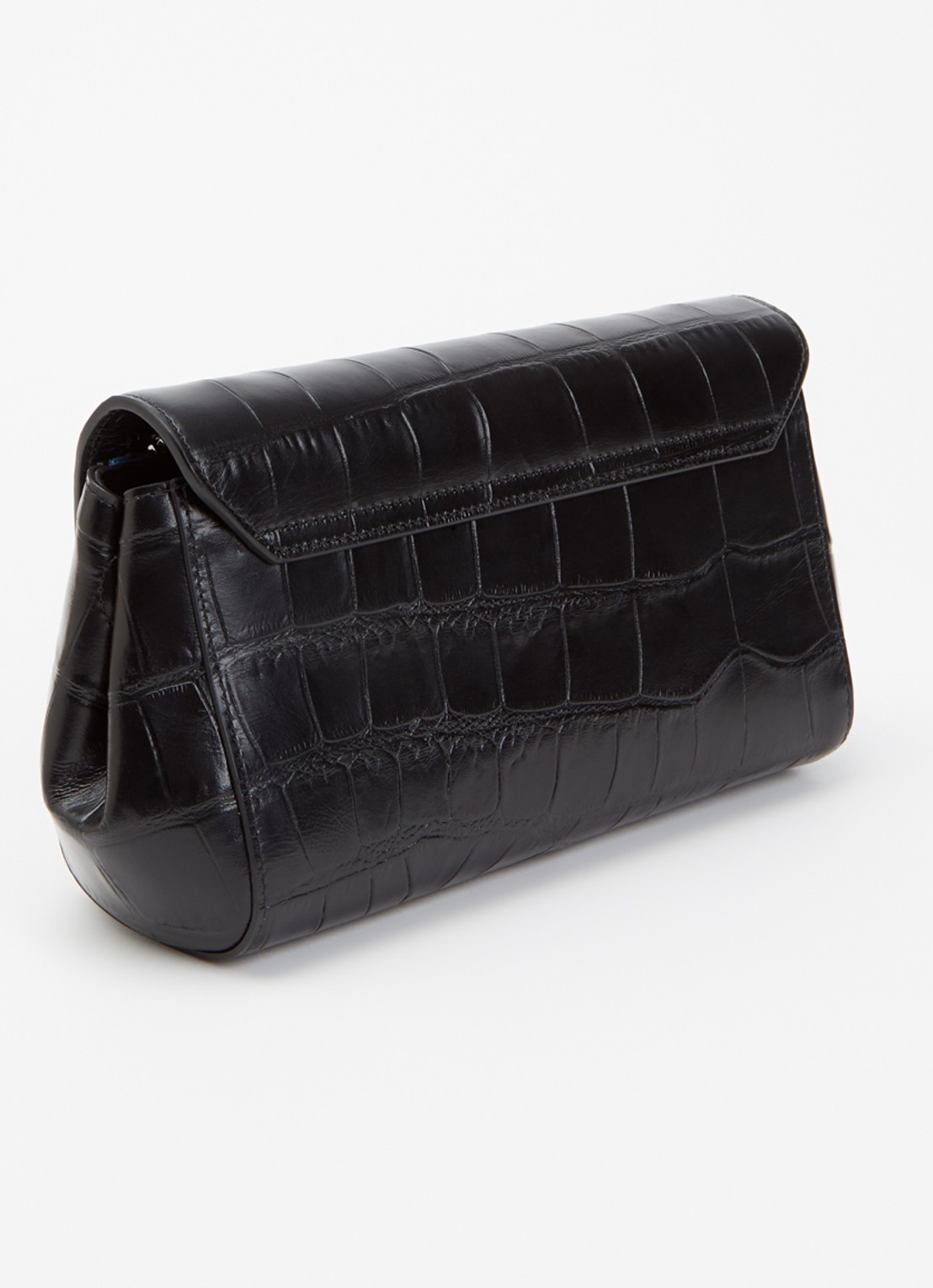 KAAI Ikon clutch van leer met afneembare schouderriem - achterkant zwart